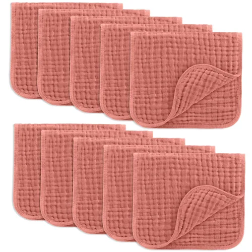 Vista 72 de Comfy Cubs - Juego de paños de muselina para eructos de 20 x 10 pulgadas, paquete de 10, tamaño grande, 6 capas, 100% algodón, absorbentes, seguros