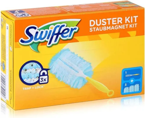 Vista 2 de Swiffer Juego de limpiador de polvo de microfibra, 1 mango y 3 almohadillas de repuesto (paquete de 1 unidad)