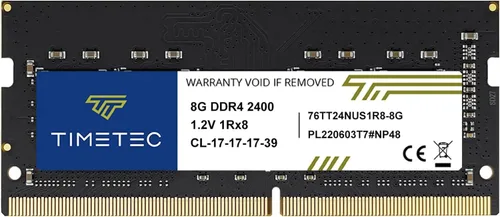 Vista 13 de Timetec Premium 8GB DDR4 2400MHz (DDR4-2400) PC4-19200 (PC4-2400T) sin ECC sin búfer 1.2V CL17 1Rx8 de rango único 260 pines SODIMM, módulo
