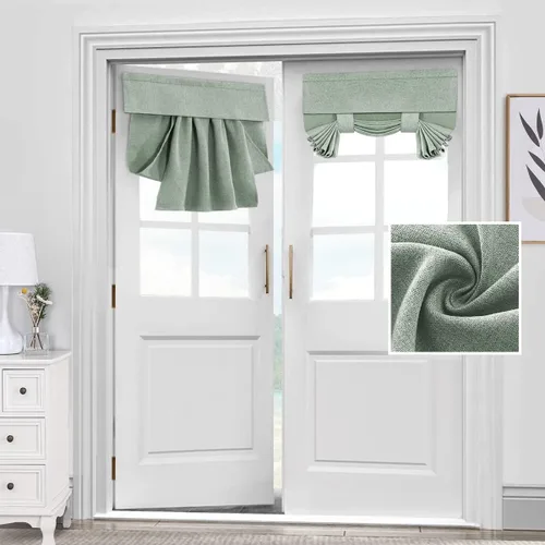 Vista 11 de H.VERSAILTEX Cortina de puerta francesa, cubierta de ventana para privacidad de puertas, persiana de amarre para cortina de ventana delantera