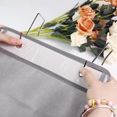 Vista 9 de Space Saving Over The Door Handbag Storage Organiser White PVC Hanging Bag for Closet Bedroom Home Organization Tool