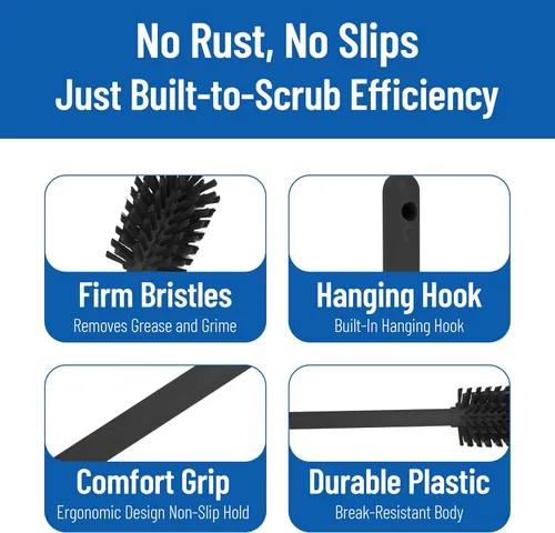 Vista 4 de SPARTA Cepillo grande para botellas de agua, ideal para frascos de boca ancha, botellas y vasos, herramienta de lavado de platos con asa