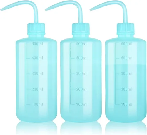 Vista 10 de Melphoe Botella de lavado de tatuajes, 3 piezas, 8.5 fl oz, botella de chorro para suculentas, enjuague de seguridad, pestañas de lavado de Negro
