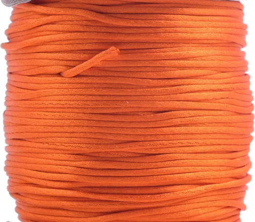 Vista 94 de KONMAY - Cuerda de nailon satinado de seda, 45.72 metros, 0.8mm cola de rata, para nudos chinos, Kumihimo, abalorios, macramé, joyería, Verde manzana