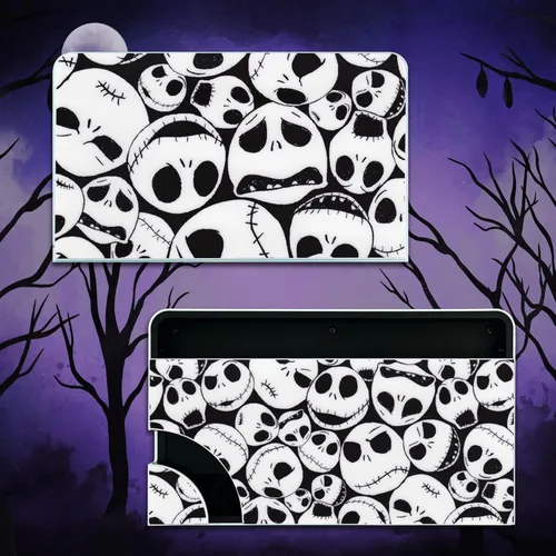 Vista 3 de BelugaDesign Skulls Switch Skin - Calcomanía de vinilo gótico Nightmare Halloween Horror Compatible con Nintendo Switch OLED