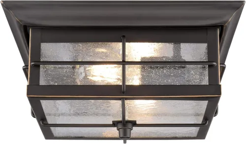 Vista 5 de Westinghouse 6578400 Orwell - Lámpara de 2 luces para exteriores, montaje empotrado en bronce aceitado y vidrio transparente, 6578400