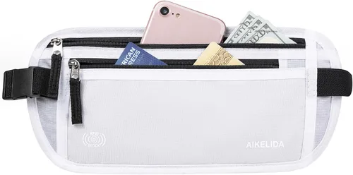Vista 25 de Cinturón de dinero para pasaporte para mujeres y hombres - Cartera de viaje Negro