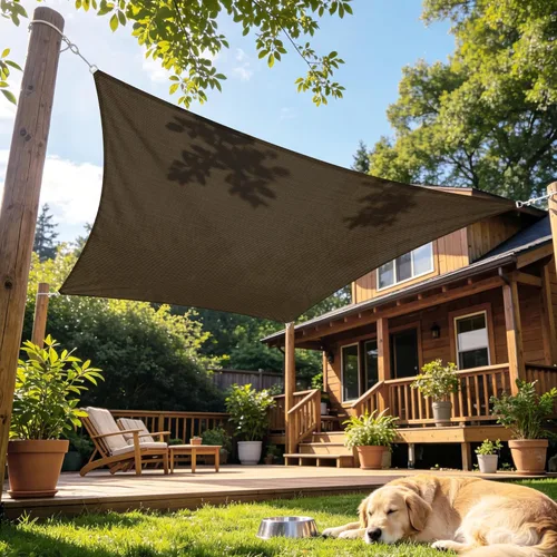 E&K Sunrise - Toldo parasol rectangular de 18 x 22 pies, bloqueo UV, para pérgola, patio, jardín al aire libre (marrón)