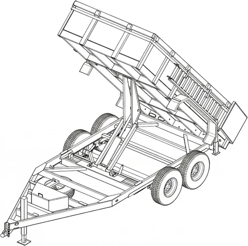 Johnson Trailer Parts Planes de remolque volquete de 7' x 14' | Planos de remolque DT714-14J