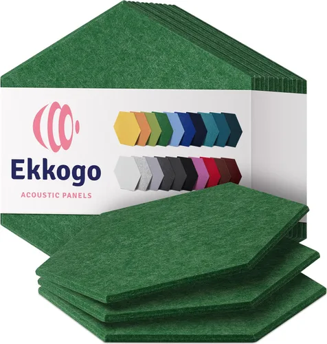 Vista 44 de Paquete de 12 paneles acústicos con aislamiento de sonido para paredes 12 x 12 x 0.4 pulgadas Paneles decorativos para amortiguación de sonido