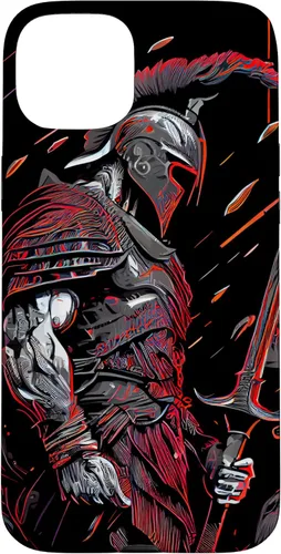 Vista 9 de Funda motivacional épica para iPhone 16 con motivación Spartan Warrior Trojan Warrior Gladiador