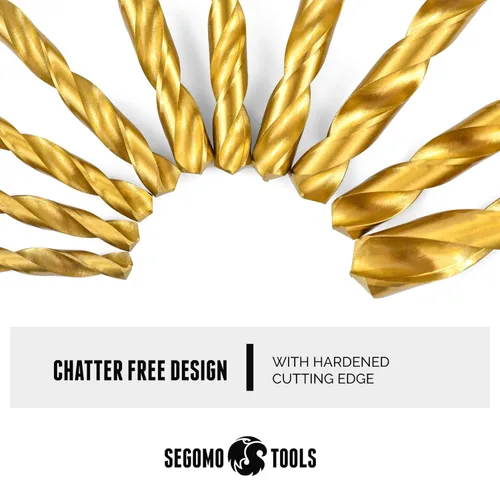 Vista 4 de Segomo Tools DB230 - Juego de 230 brocas en espiral de alta velocidad HSS con revestimiento de titanio