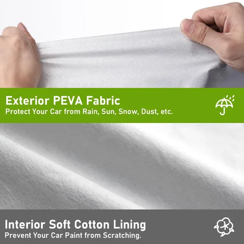 Vista 3 de Favoto - Funda universal para automóvil, 5 capas, diseño de zíper lateral del conductor, protección solar, impermeable, resistente al viento, a