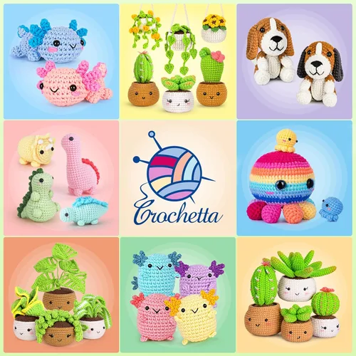 Vista 52 de Kit de ganchillo para principiantes, kit de inicio de ganchillo con tutoriales en video paso a paso, kits de aprendizaje para adultos y niños