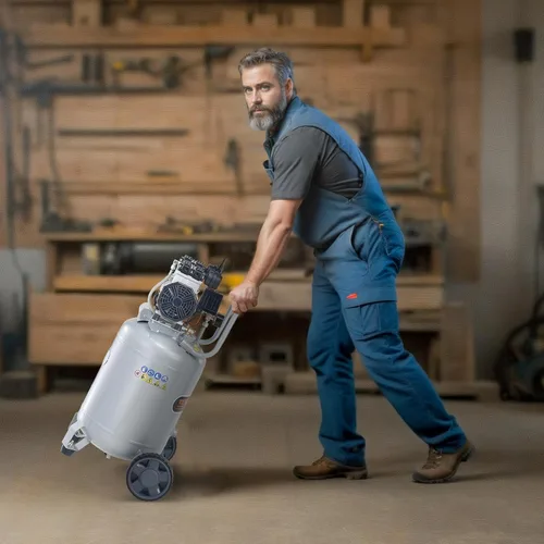 Vista 8 de VEVOR Compresor de aire de 13 galones, 2 HP, 4.6 SCFM a 90 PSI, tanque sin aceite, funcionamiento silencioso de 66 dB, ideal para inflar neumáticos