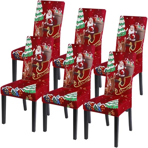 Vista 64 de SearchI Juego de 2 fundas elásticas para sillas Parsons de comedor, fundas elásticas con estampado de elastano, extraíbles, lavables, fundas