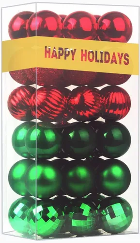 Vista 89 de Bolas pequeñas de Navidad doradas de 1.6 pulgadas, adornos de decoración para árbol de Navidad, bolas colgantes inastillables para decoraciones