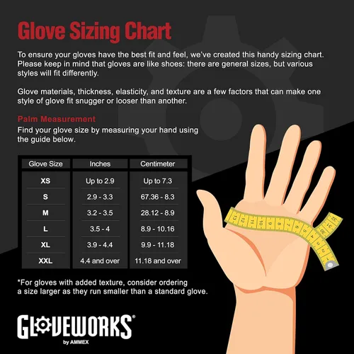 Vista 6 de GLOVEWORKS Guantes de nitrilo negros HD, guantes desechables de nitrilo de 6 mil, guantes sin látex