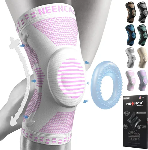 Vista 27 de NEENCA - Rodillera profesional de compresión, tecnología de punto horizontal, grado médico, para desgarro de menisco, ligamento anterior cruzado