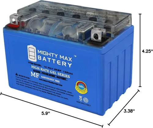 Vista 8 de Mighty Max Battery YTX9-BS GEL 12V 8AH REEMPLAZO PARA MOTOCICLETA SCOOTER YTX9-BS MG9-BS