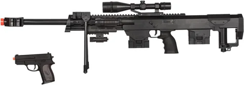 UKARMS 50 Cal Sniper Rifle Airsoft de resorte y pistola combo set de armas FPS 260