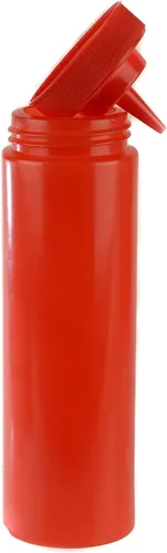 Vista 3 de Paquete de 6 botellas de plástico rojo de 24 onzas para condimentos, salsas, aderezos, artes y manualidades, salsa de tomate, mostaza, aceite