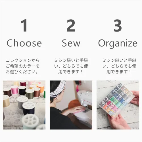 Vista 6 de LEONIS Japón - Juego de hilos de coser de poliéster, 30 colores, práctico, 45m / 50 yardas cada uno [93011]