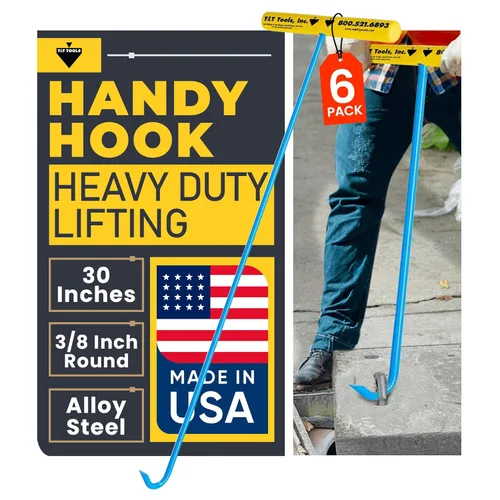 Vista 9 de T&T Tools Handy Hook – Gancho de 16" de acero inoxidable para tapa de alcantarilla, extractor, extractor de pasador de espiga, herramienta