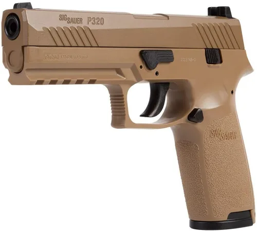 Vista 4 de Sіg Sauer P320 CO2 .177 Cal Blowback Pistola de aire, Coyote Tan con estuche rígido Wearable4U