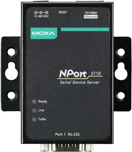 MOXA Servidor de dispositivos serie de puertos NPort 5110-1, Ethernet 10/100, RS232, DB9 macho