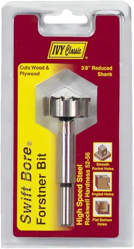 Vista 2 de IVY Classic 46124 Broca Forstner de 1-1/2 x 3-1/2", acero de alto carbono, vástago de 3/8", 1/tarjeta