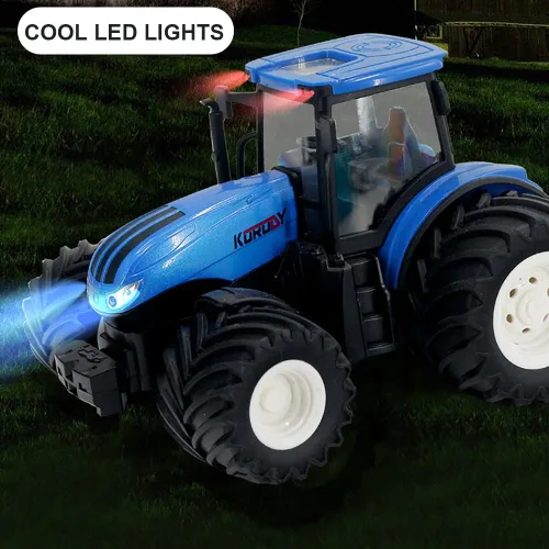 Vista 4 de Camión RC Tractor Agrícola con 2 Baterías Recargables - 2.4G 1/24 Vehículo de Construcción de Alta Simulación con Hileradora Giratoria Doble