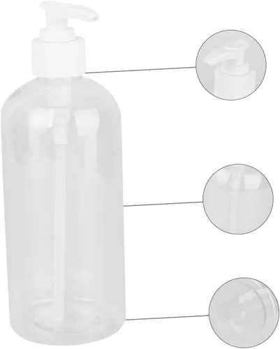 Vista 8 de Botella de almacenamiento cosmética vacía de 16.9 fl oz loción dispensador de champú botella de bomba de paja larga