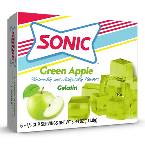 Vista 5 de SONIC - Gelatina de manzana verde, 3.94 onzas, mezcla de postre sin grasa con el icónico sabor SONIC Drive-In