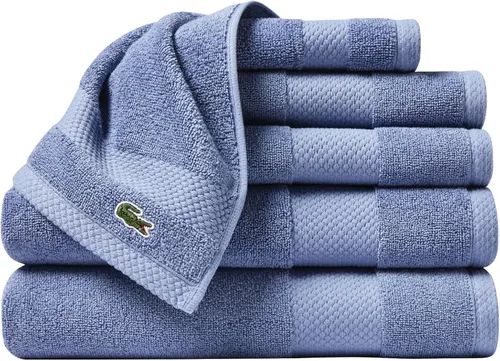 Vista 10 de Lacoste Heritage - Toalla de baño de 100 % algodón Supima, aloe, 30 x 54 pulgadas, altamente absorbente y de secado rápido, toalla de baño súper