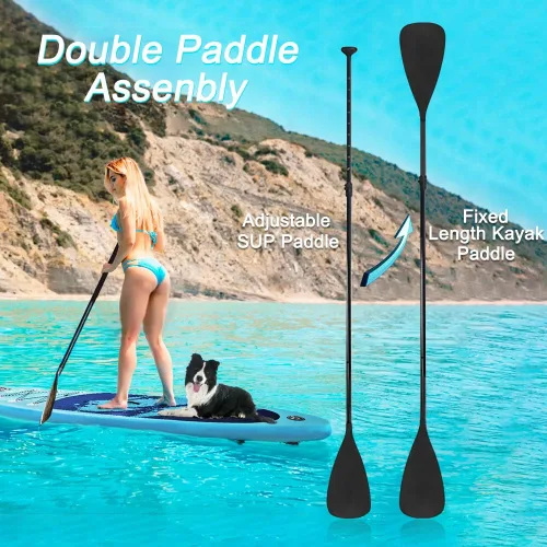 Vista 6 de LBW SUP Paddle Board Paddle Stand Up Paddleboard Paddles - 3 o 4 piezas de aleación flotante portátil SUP Kayak Paddle ajustable de 2 lados
