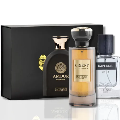 Vista 5 de INTENSE ELITE Amour Intense, Orient Elite Woods, Crave Extreme Eau de Parfum 3.4 fl oz (3.4oz) cada uno, juego de perfumes árabes de lujo