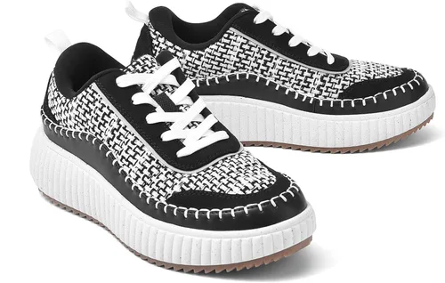 Vista 3 de DREAM PAIRS - Tenis modernos y urbanos con plataforma gruesa para mujer, informales