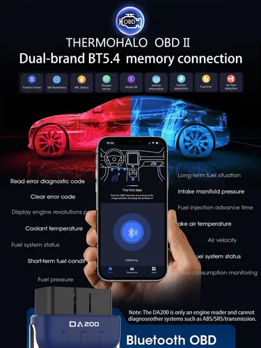 Vista 6 de Escáner OBD2 Bluetooth, Soluciones Únicas de IA, Deposición de Carbono, Lector de Códigos para Verificar la Luz del Motor, Prueba de Batería