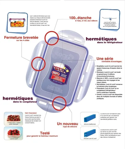 Vista 3 de Lock & Lock Sin BPA hermético al agua con 2 vasos divisores, contenedor de alimentos, 1.5 tazas, 11 onzas, paquete de 6, HPL806C