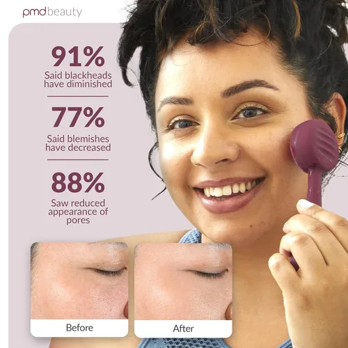 Vista 4 de PMD Clean - Dispositivo de limpieza facial inteligente con cepillo de silicona y masajeador antienvejecimiento