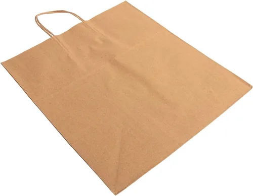 Vista 3 de AmerCare Royal Case - 200 bolsas de papel kraft reciclables con asas trenzadas, bolsas de comestibles marrones ecológicas, embalaje duradero