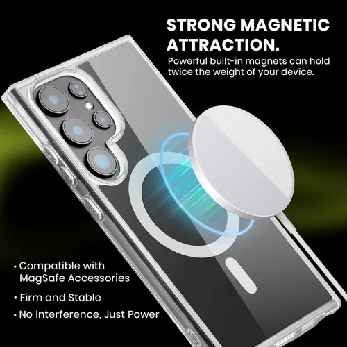 Vista 3 de Head Case Designs Black Houndstooth-Patterns Gel Case [Military Grade Protection] Compatible with Samsung Galaxy S23+ 5G and Compatible with MagSafe