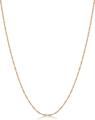 Cadena de 0,8 mm estilo cuerda fina de oro amarillo, blanco o rosado, de 10 quilates (de 14, 16, 18, 20, 22 o 24 pulgadas)