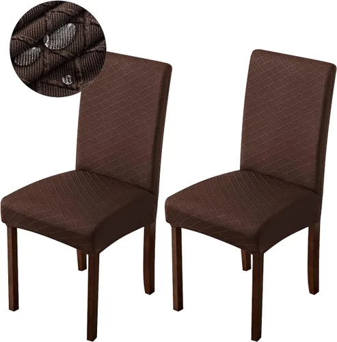Vista 14 de Genina Fundas impermeables para sillas de comedor, fundas para sillas Parsons de cocina, fundas para sillas Parsons (beige, 2 piezas)
