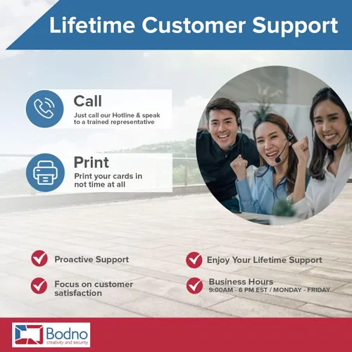 Vista 6 de 200 paquetes - Tarjetas de PVC Bodno Premium CR80 de 30 mil de calidad gráfica