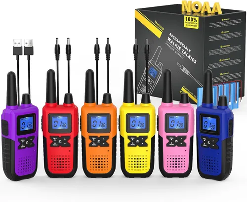 Vista 9 de Topsung Walkie Talkies for Adults Long Range Rechargeable with NOAA Weather Alert, Multi-Purpose 2 Way Radios 6 Pack for Team Work Seniors Care Kids