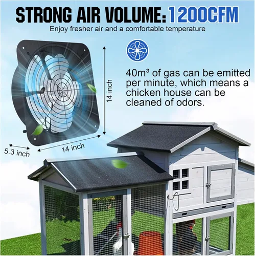 Vista 2 de ECO-WORTHY - Ventilador de techo para ático de energía solar, L07FM30-SV25-1