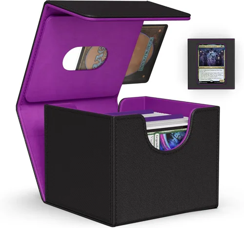 Vista 41 de Caja de almacenamiento de cartas ZLCA para cartas de intercambio, caja de cubierta de baraja MTG Commander con capacidad para más de 120 cartas