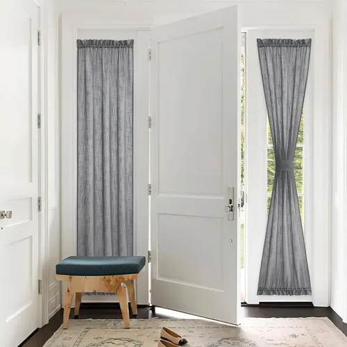 Vista 9 de Pony Dance Cortinas de ventana de puerta de luz lateral, cortinas de privacidad para ventana, cubierta aislante térmica para puerta de patio, puerta